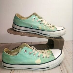 Converse low top Mint green bleached sneakers